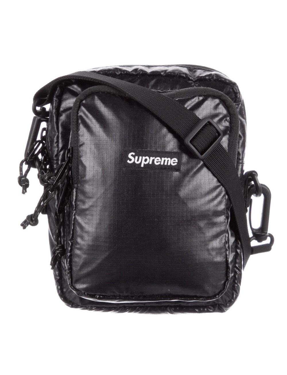 SUPREME BLACK SHOULDER BAG CROSSBODY RIPSTOP NYLON BOX LOGO STREETWEAR